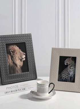 简约现代创意编织纹相框s摆件样板间售楼处卧室客厅玄关桌面装饰