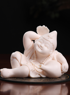 【停产优惠】中式玉红o瓷济公陶瓷摆饰客厅酒柜书房博古架桌面装