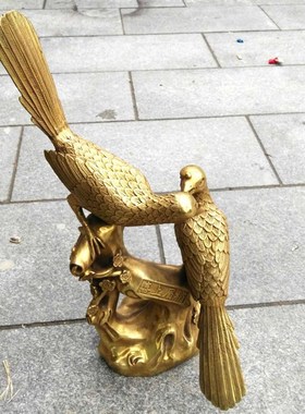 纯铜喜鹊摆件 喜上眉梢 招财家z居装饰品铜器工艺品 双喜临门 大