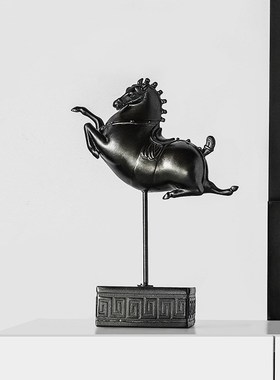 士兵骑马摆件金马黑马客厅装饰B品房间办公室书房工艺品生日礼物