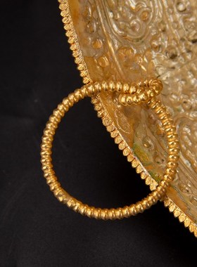 藏传尼泊尔紫铜镀银镀金朵u玛曼扎15厘米五方曼扎供养上师三宝