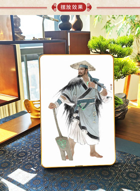 大禹治水图摆台挂墙相框画 古代人物画像家用摆件壁画装饰画定制