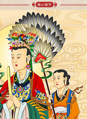 日宫神神像画 月宫天子摆台挂墙相框画 二十四诸天定制摆件壁画