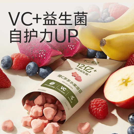 不二宝贝水果益生菌溶溶豆VC溶豆18g儿童6个月以上宝宝小零食