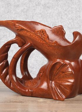 精品木家居装饰品葡萄酒创意工艺品托大象实木摆设红酒架铁犁木雕