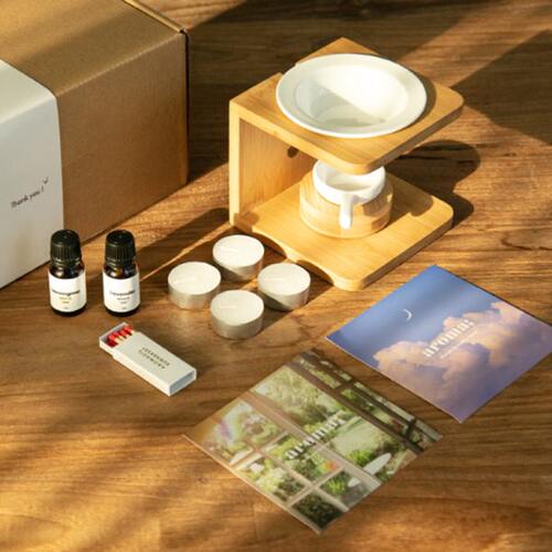 情人节精油韩国竹礼盒蜡烛香薰E套装天然生日礼物ROCH灯潮牌木炉 - 图0