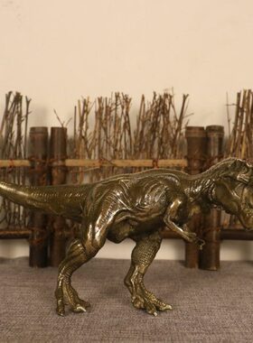 送礼玄关家用摆件客厅酒柜恐龙摆件 铜装饰