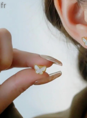 新款小蝴蝶项链白贝母女项链