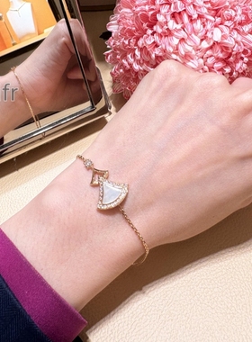 cortifr18k金镶钻扇子手链女