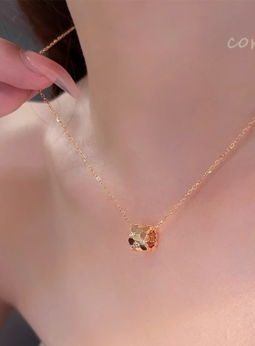 蜂巢项链18k金锁骨链女