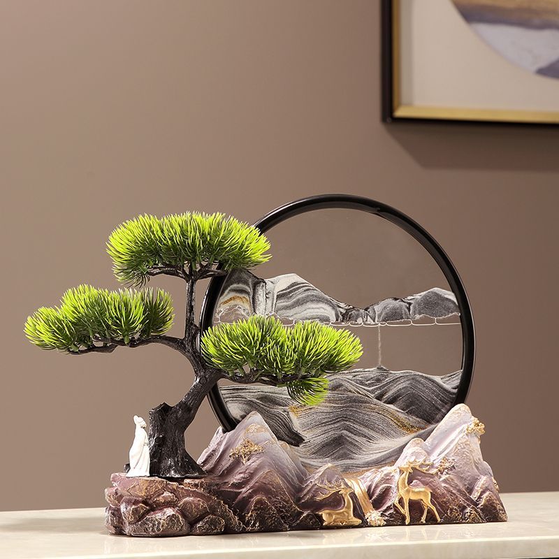 新中式文创纪念品风景摆件流沙画客厅办公室玄关摆件升职乔迁礼物