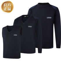 Public hair wool sweater V collar long sleeve duty sweater winter round collar needlework sweatshirt Spring autumn security sweater vest