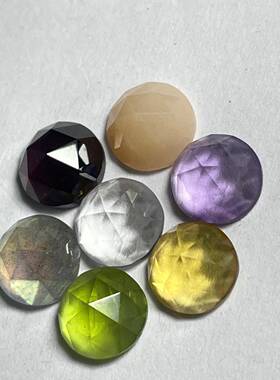 爆款天然青金石白月光紫黄晶红石榴拉长石松石海蓝宝玛瑙橄榄8Ｍ