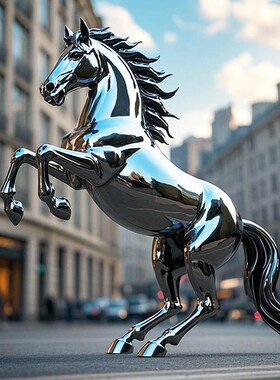 不锈钢镜面动物雕塑户外公园景区摆件仿真骆驼雕塑X加工厂家定制