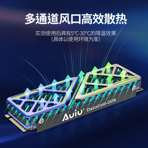 Auiu NVME固态硬盘M.2 2280散热器ps5散热马甲片SSD降温散热片 - 图1
