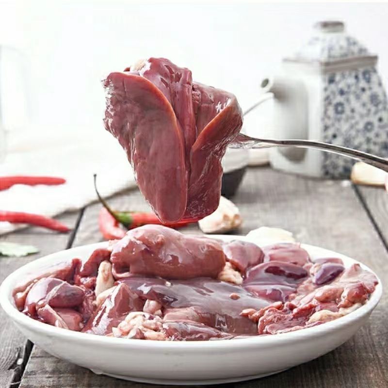 Liuhe Chicken Liver Fresh Frozen People Eat Chicken Offal Chicken Heart Liver Chicken Pet Snacks Feed Dogs and Cats
