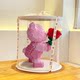 Cute flower-giving bear, pony and dangdang building blocks