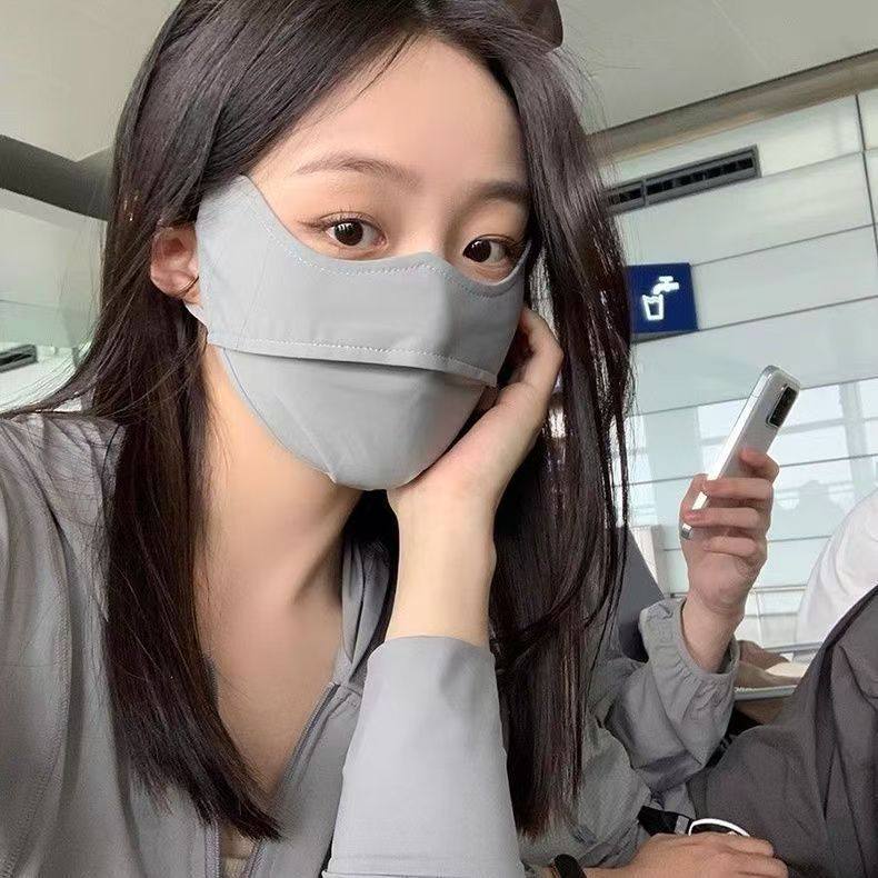 网红冰丝遮阳防晒口罩女薄款透气降温防紫外线全脸防护面罩护眼角,淘宝优惠券,粉丝福利购,淘宝优惠卷