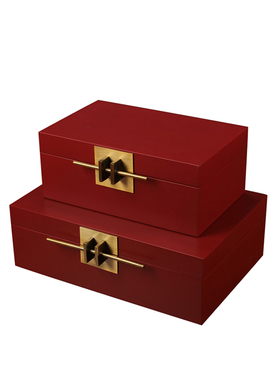 现代新中式首饰盒样板房饰品衣帽间软装摆件卧室妆台W收纳盒工艺