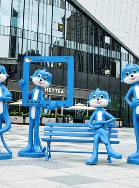 卡通狗雕塑动物座椅景q区商场公园步行街网红打卡拍照美陈落地摆