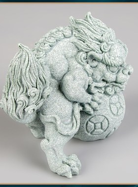 中式神兽狴犴桌面家居装饰品摆件客厅办公室招财R玄关青纱石工艺