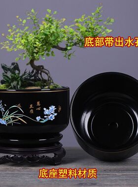 新疆包邮桌面花盆陶瓷带