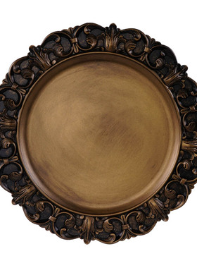 极速欧式仿铜塑料复古托盘美食装饰品摄影拍照道具蛋糕Z甜品家居