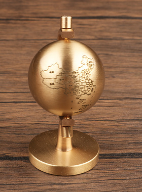 极速创意黄铜纯铜地球仪桌面摆件办公H室装饰饰品送礼毕业礼物家