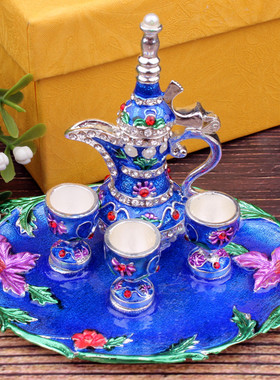 极速新疆旅游f纪念品民族壶特色家居饰品摆饰俄罗斯彩锡镶钻酒壶