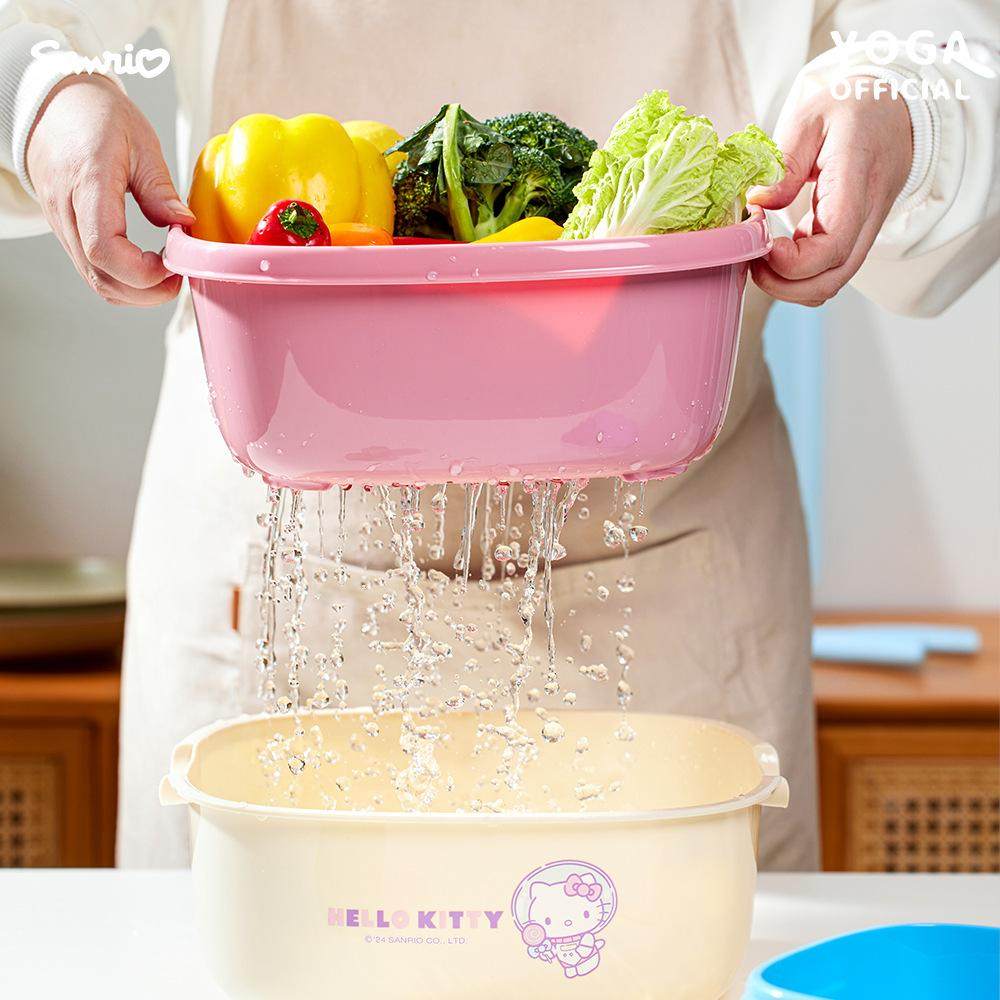 正版三丽鸥Hello kitty美乐蒂酷洛米洗菜盆沥水篮滤水洗水果篮子,淘宝优惠券,粉丝福利购,淘宝优惠卷