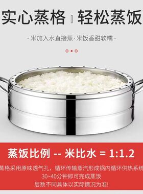 康正达不锈钢电蒸锅家用多层无孔蒸饭锅多功能定时大容量电蒸笼