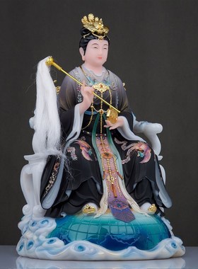 汉白玉地母娘娘神像大地之母后土元F君树脂后土娘娘家用客厅摆件