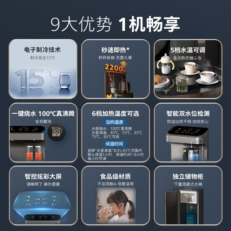 飞利浦茶吧机制冷即热家用全自动智能下置水桶客厅办公室饮水机 - 图3