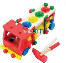 Montessori Kids Toy Wooden Toys Removable Model Screw Truck
