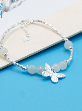 清仓秒杀云南银饰S925纯银碎银几两梦回蝶 可爱蝴蝶吊坠项链手链