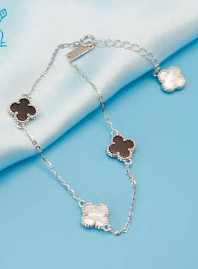 手链纯银925幸运四叶草女生年轻