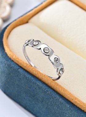 2025新款心形锆石镶钻不锈钢戒指小众设计奢华感厂家直发不掉色