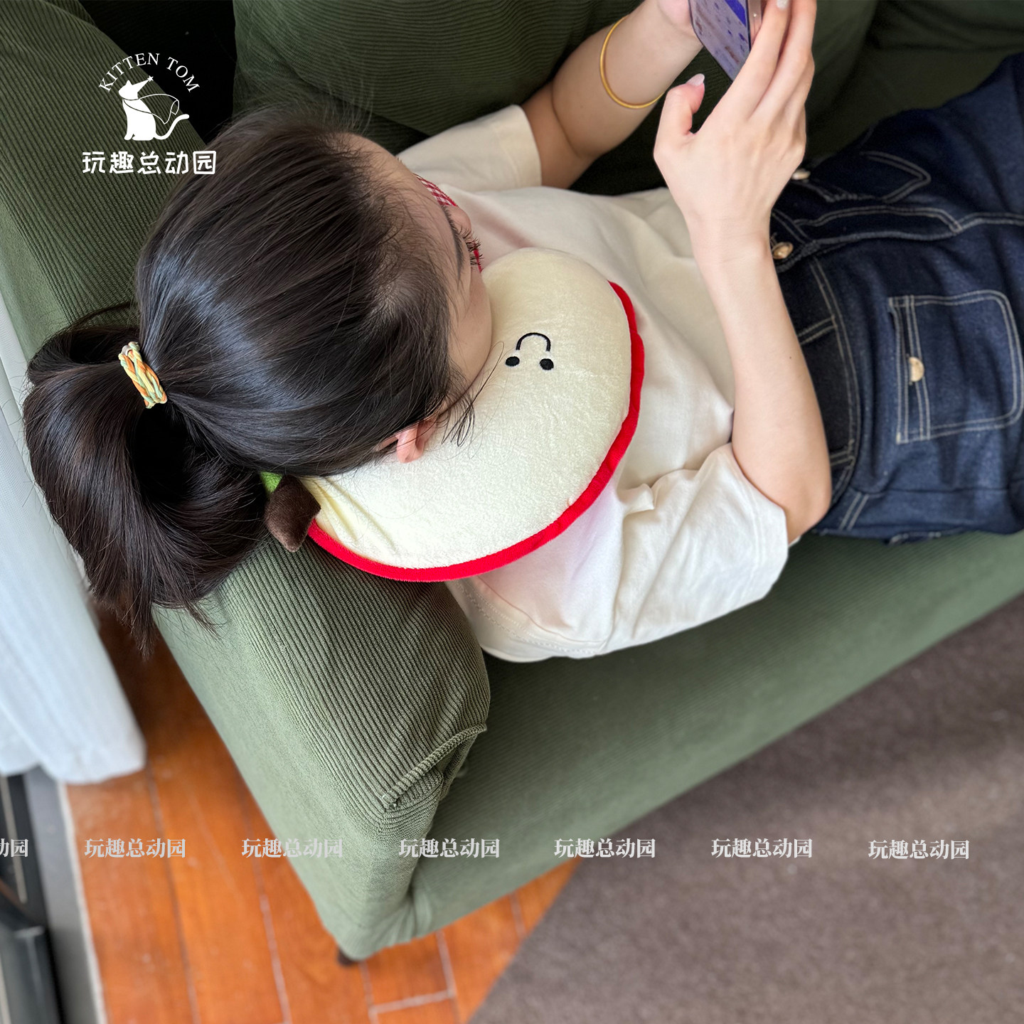 红苹果格子u型枕旅行护颈枕靠枕办公室午睡枕颈椎枕便携式u形枕头,淘宝优惠券,粉丝福利购,淘宝优惠卷