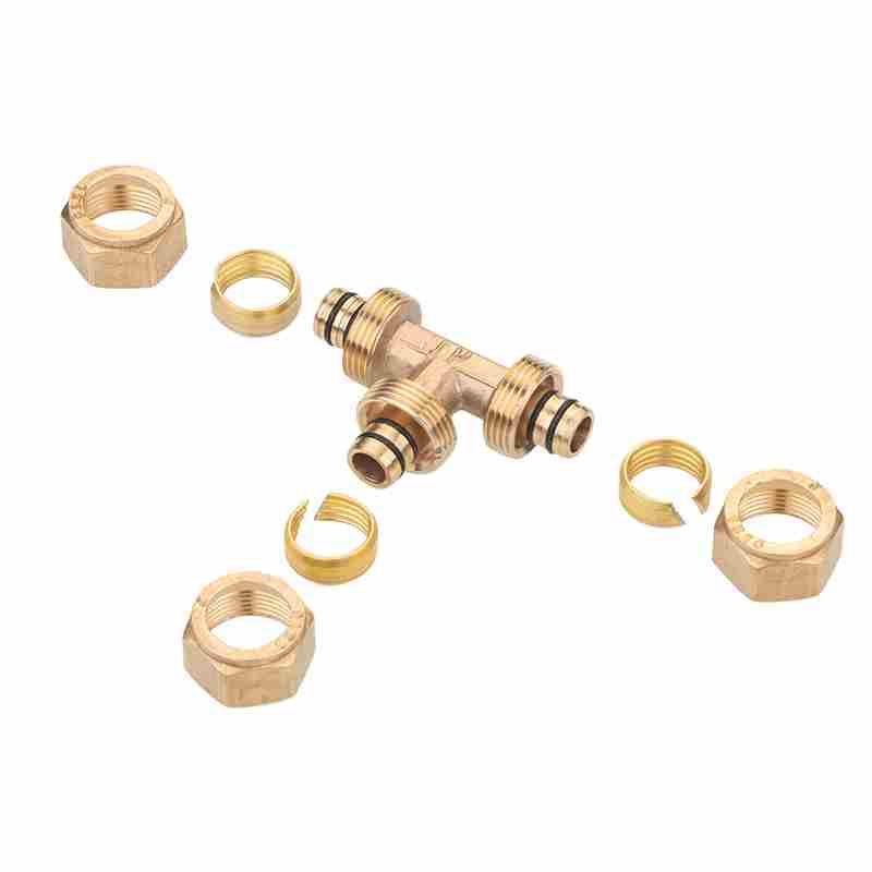 Aluminum-plastic pipe 1216 joint 4-point solar pipe water heater pipe inner and outer wire directly thickened elbow three-way ball valve