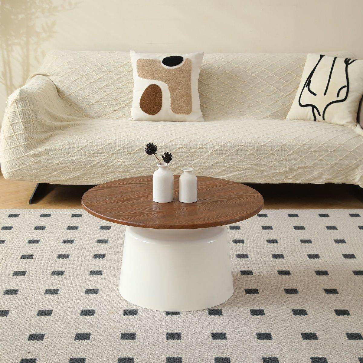 拉车套罩奶油风北欧公寓茶几客厅家用小户型简约民宿茶几马提尼圆,淘宝优惠券,粉丝福利购,淘宝优惠卷