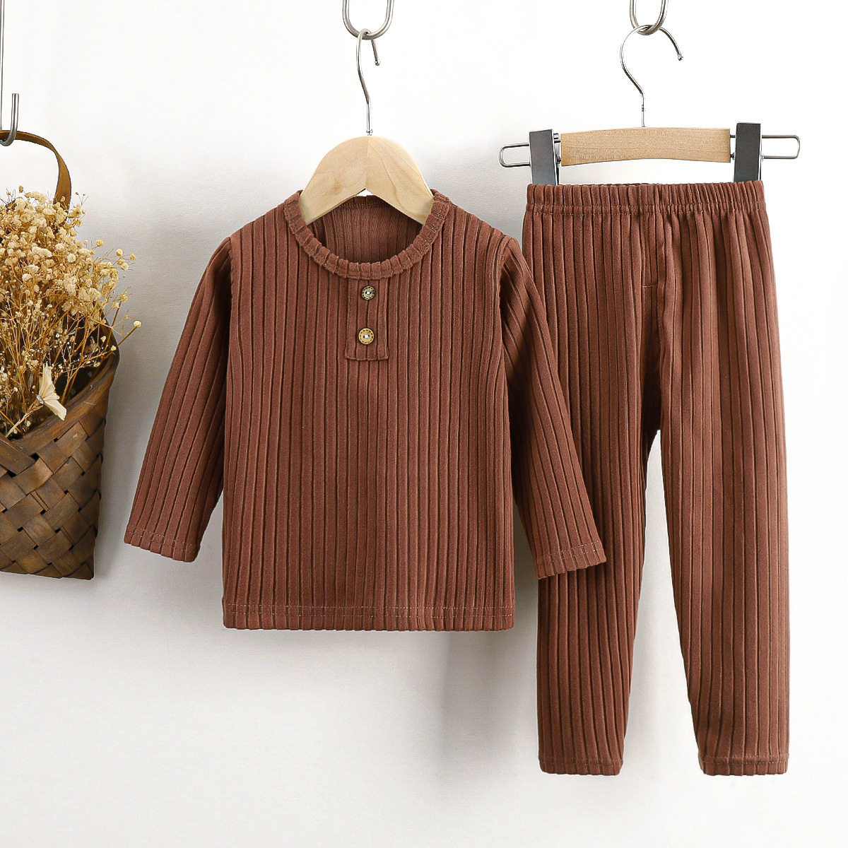 Children's thermal underwear set, German velvet, baby girl, autumn clothes, autumn trousers, spring and autumn baby bottoming pajamas, home clothes
