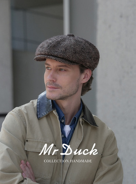 mrduck2026新款保暖八角报童帽男