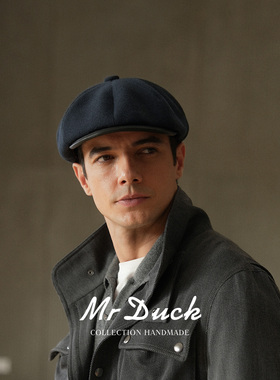 mrduck高定意大利骆驼绒八角帽男