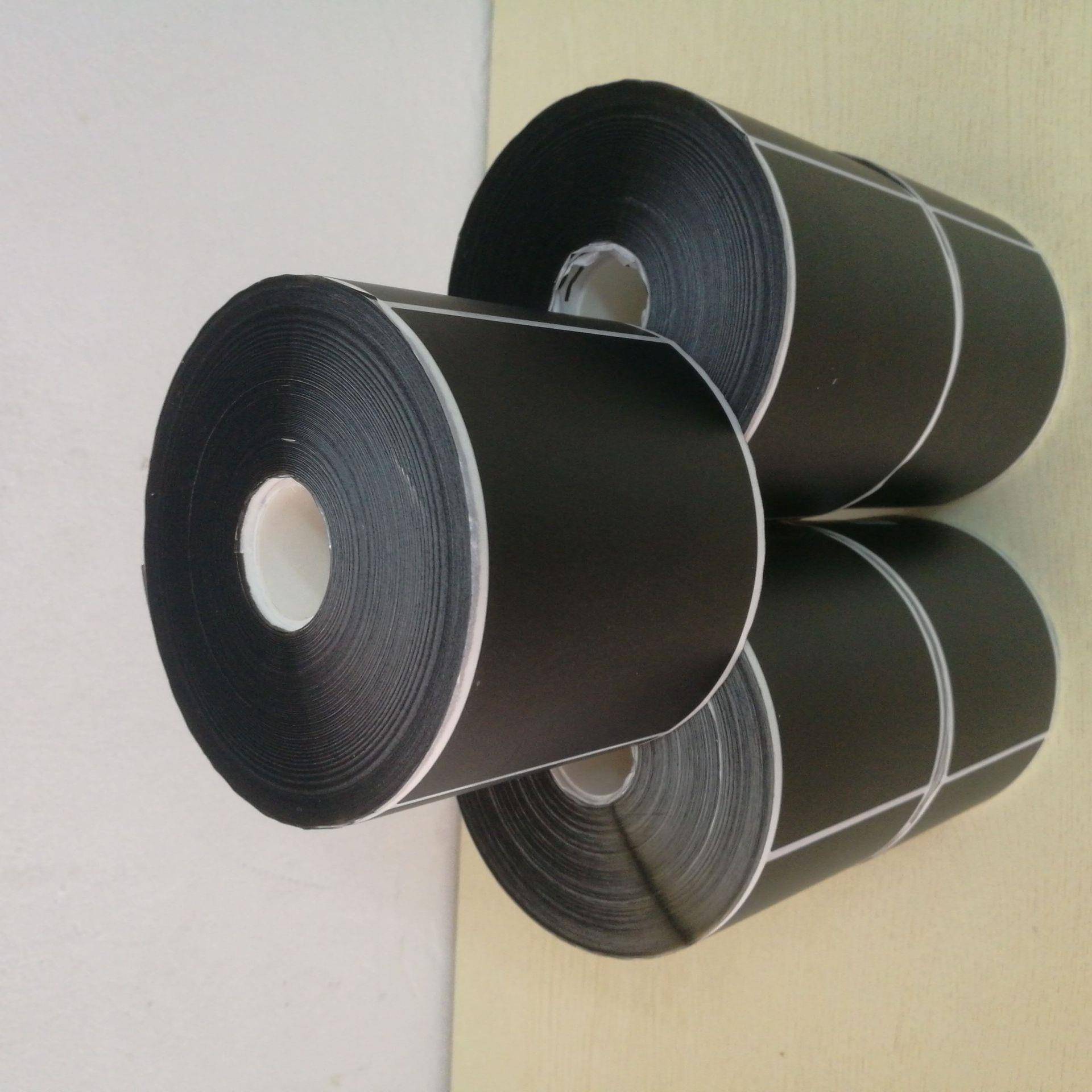 黑色不干胶标签贴纸黑色打印纸卷防伪打印机耐用背胶条形码 - 图0
