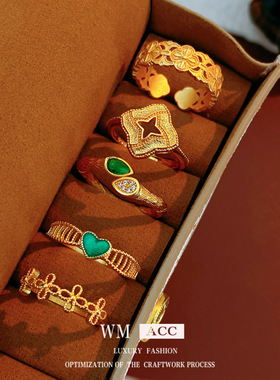 复古宫廷风锆石水滴开口戒指