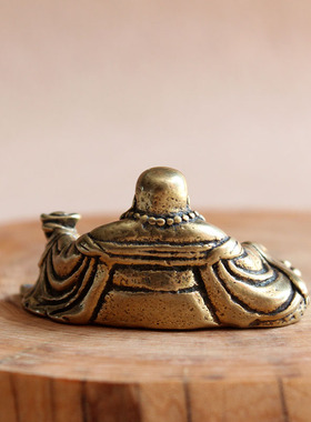 极速创意纯黄铜弥勒佛p大肚笑佛摆件办公室客厅汽车家居装饰品礼