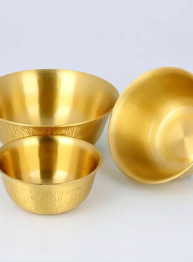 新品铜碗摆件大小碗铜碗节庆婚庆B家用金碗佛具用品摆件桌案摆设