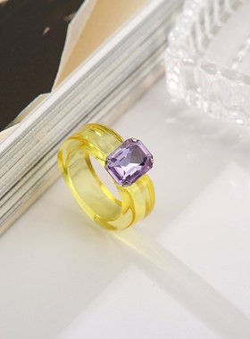 极速Inlaid diamond resin index finger rings fasShion joint r
