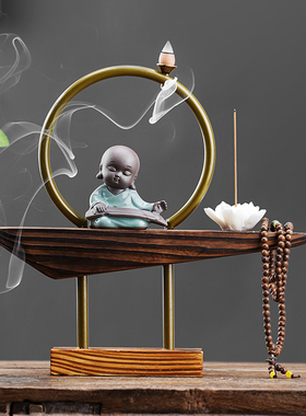 新品茶宠 禅意风化木 倒流香炉 创意玄关M香薰炉卧室家居茶道陶瓷