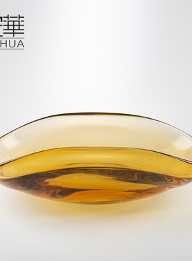 极速轻奢艺术果盘现代简s约玻璃装饰品创意摆件高端精致工艺礼品